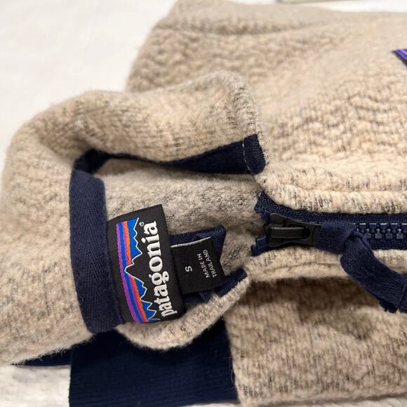 Patagonia woolyester tan brown pullover S men - Picture 6 of 7